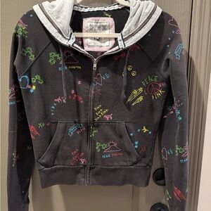 PINK Victoria's Secret Vintage Embroidered Graphic Hoodie